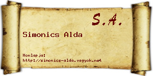 Simonics Alda névjegykártya